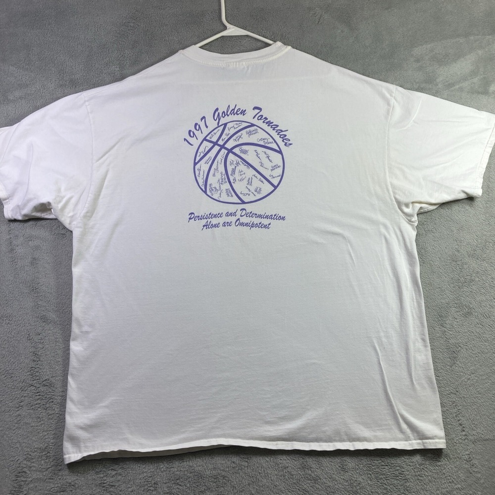Vtg 90s Shirt Adult 3XL White Basketball Union City AA State Champs Graphic Tee